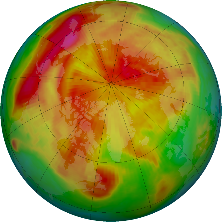 Arctic ozone map for 18 April 1985